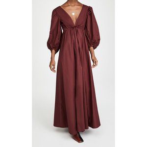 NWT Staud Amaretti Maxi Dress Tawny Port Maroon Red Size XS